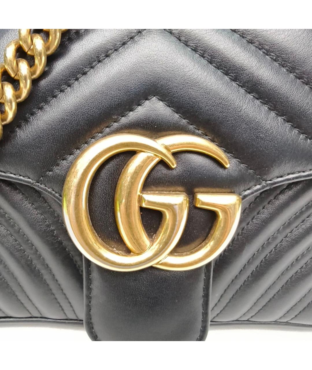 GUCCI Черная кожаная сумка через плечо, фото 7