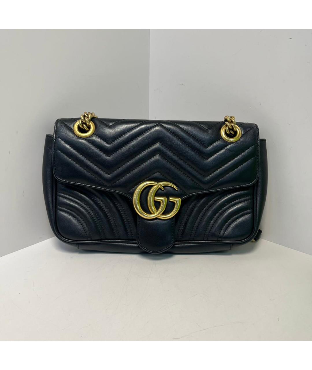 GUCCI Черная кожаная сумка через плечо, фото 9