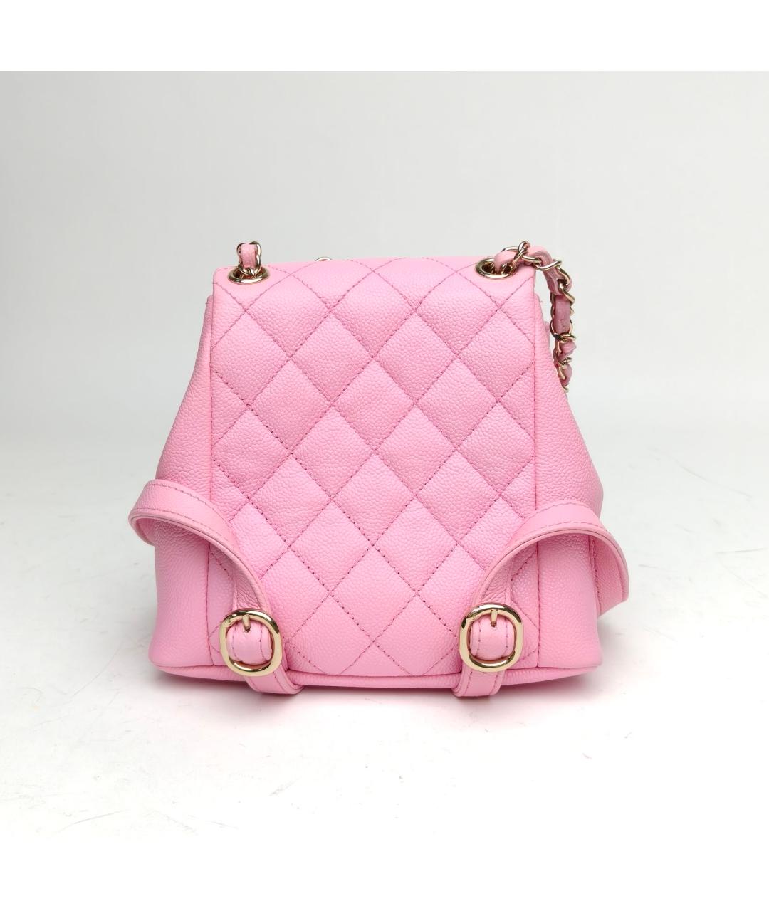 CHANEL Розовый кожаный рюкзак, фото 4