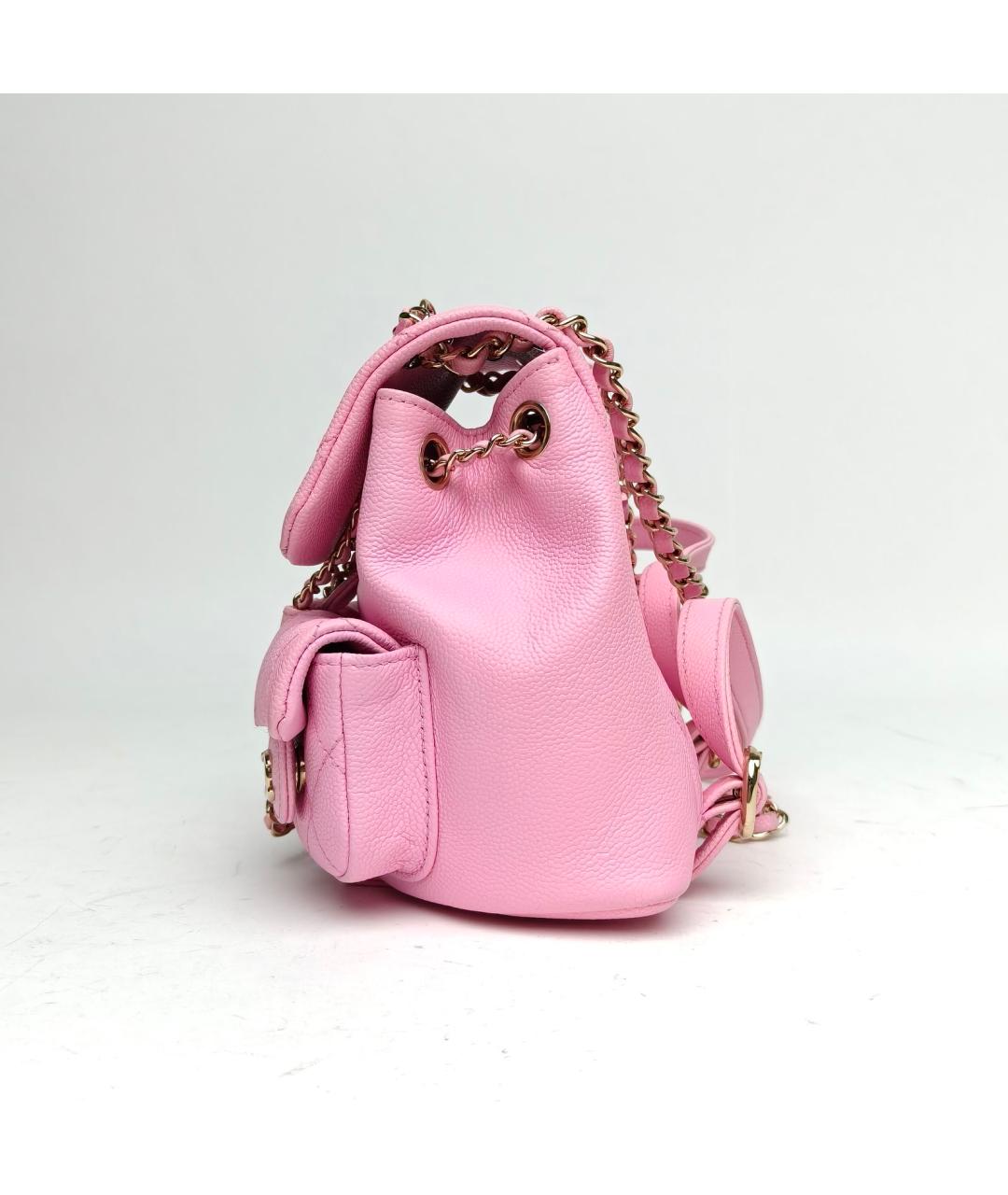 CHANEL Розовый кожаный рюкзак, фото 5