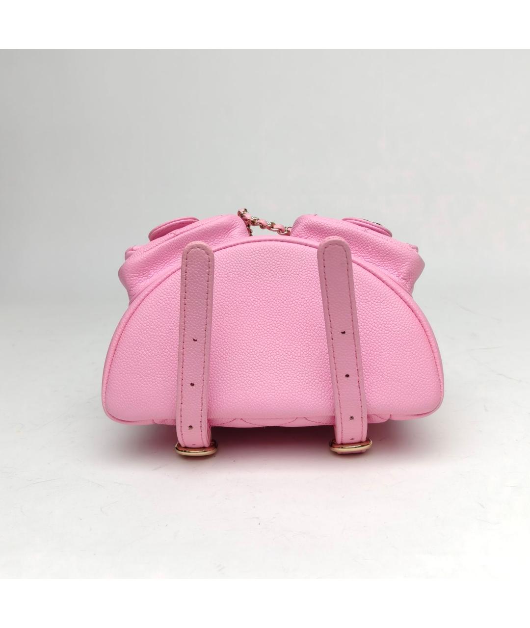 CHANEL Розовый кожаный рюкзак, фото 6