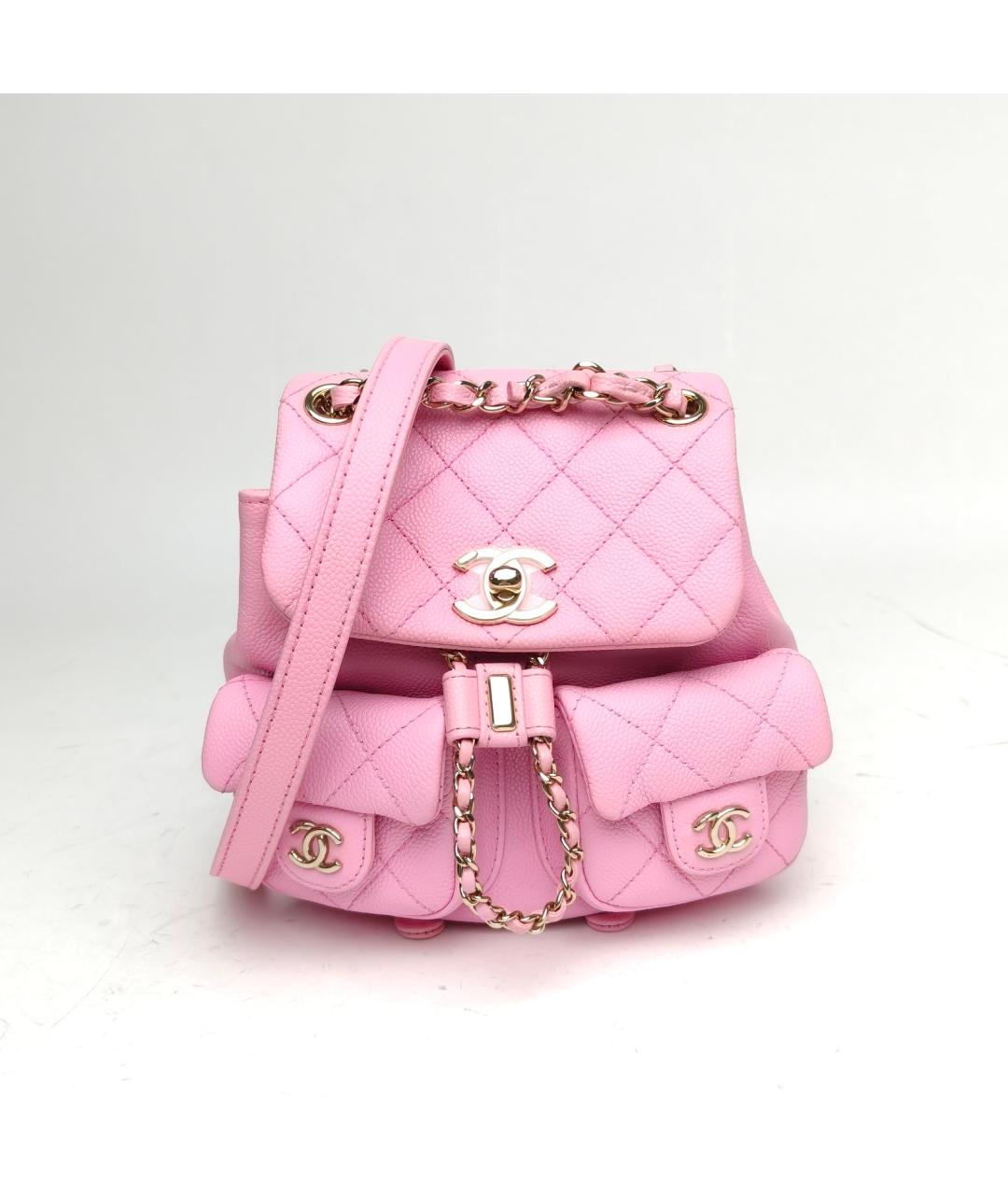 CHANEL Розовый кожаный рюкзак, фото 2