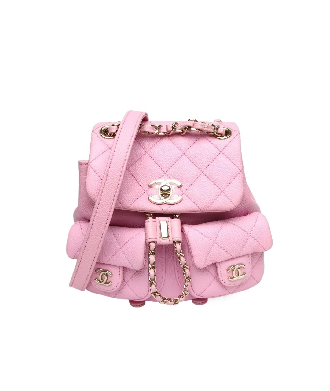 CHANEL Розовый кожаный рюкзак, фото 9