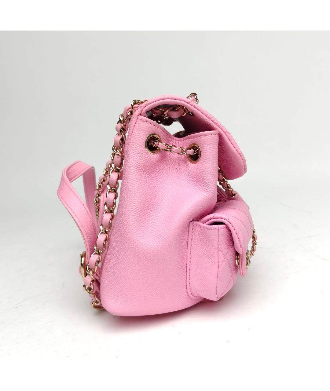 CHANEL Розовый кожаный рюкзак, фото 3