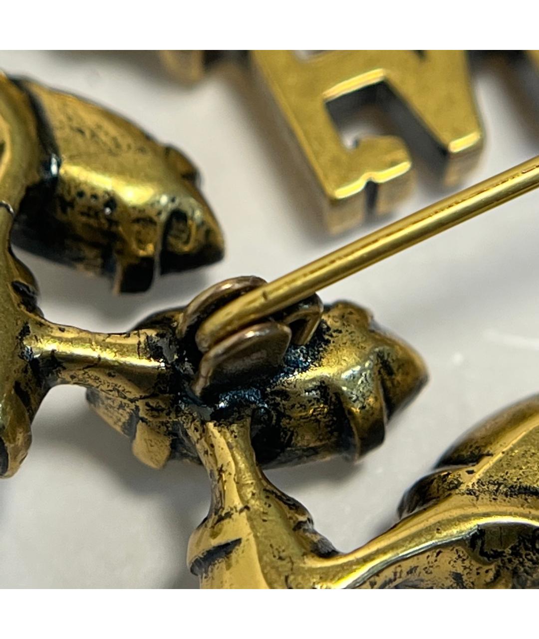 CHRISTIAN DIOR Золотая металлическая булавка / брошь, фото 8