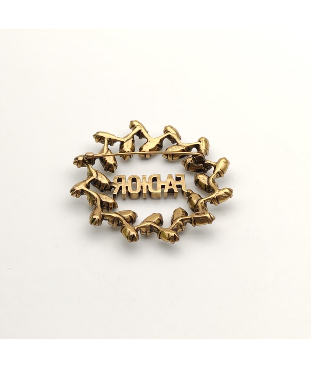 CHRISTIAN DIOR Золотая металлическая булавка / брошь, фото 4