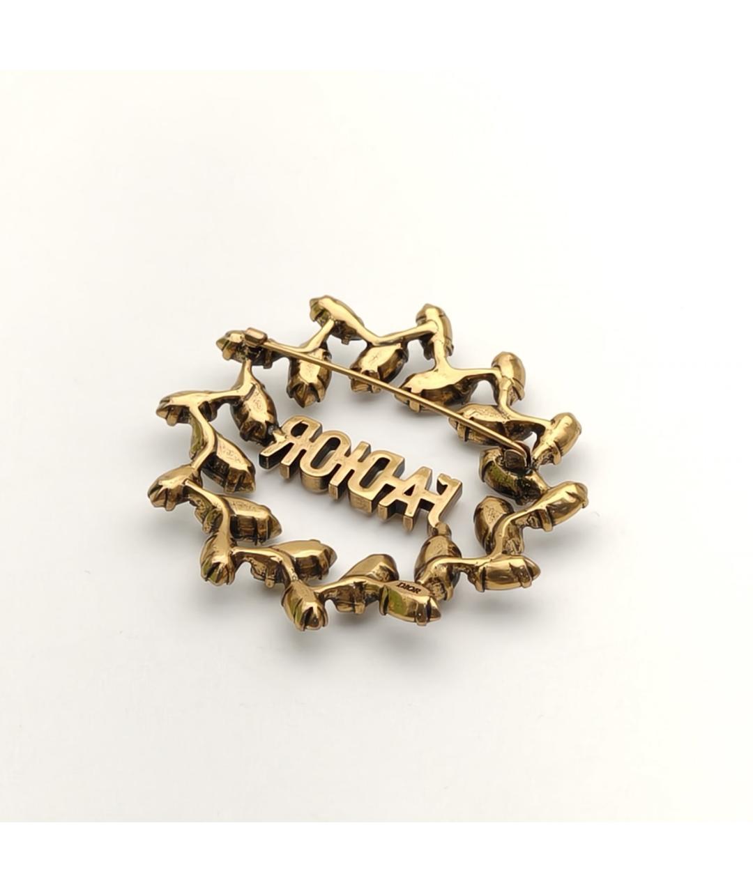 CHRISTIAN DIOR Золотая металлическая булавка / брошь, фото 3