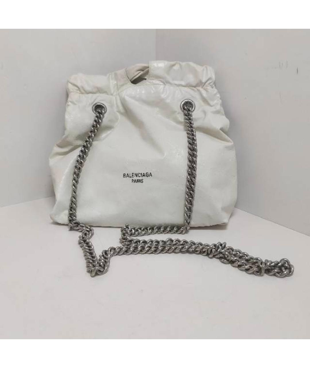 BALENCIAGA Белая кожаная сумка через плечо, фото 8