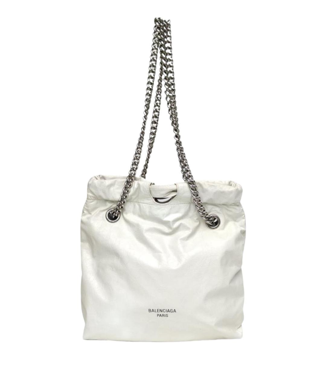 BALENCIAGA Белая кожаная сумка через плечо, фото 1