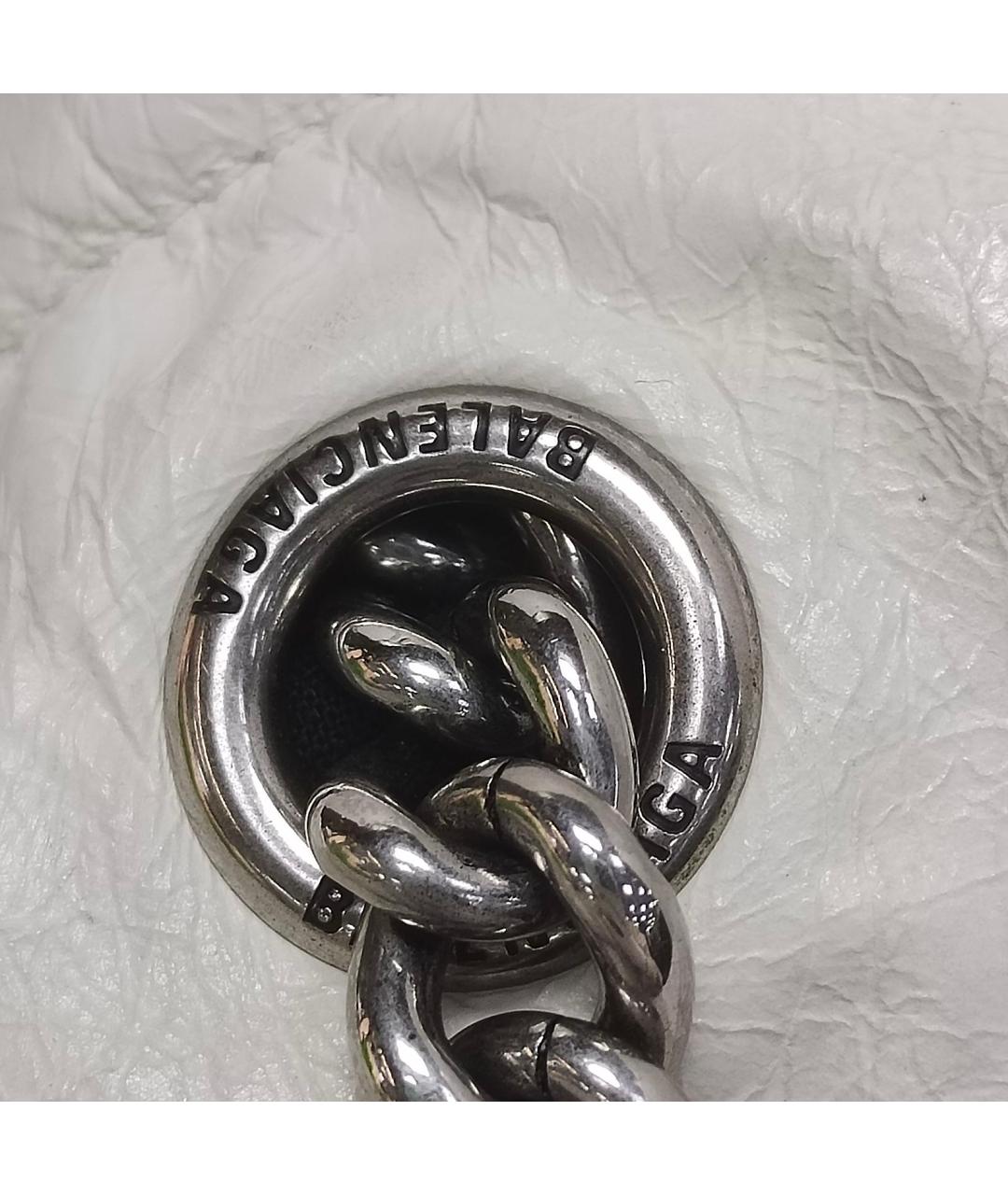 BALENCIAGA Белая кожаная сумка через плечо, фото 9