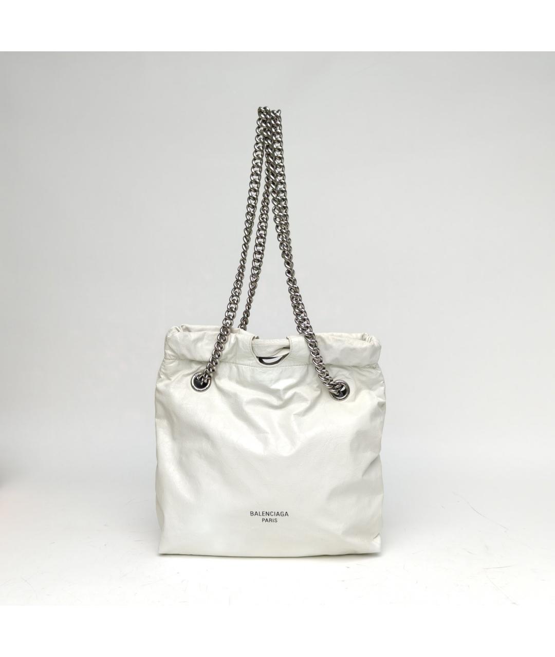 BALENCIAGA Белая кожаная сумка через плечо, фото 2