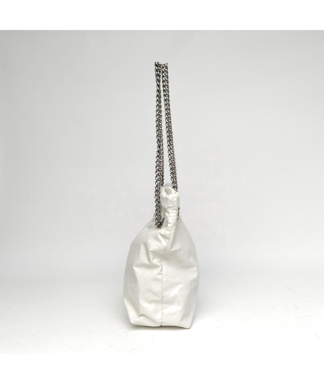BALENCIAGA Белая кожаная сумка через плечо, фото 3