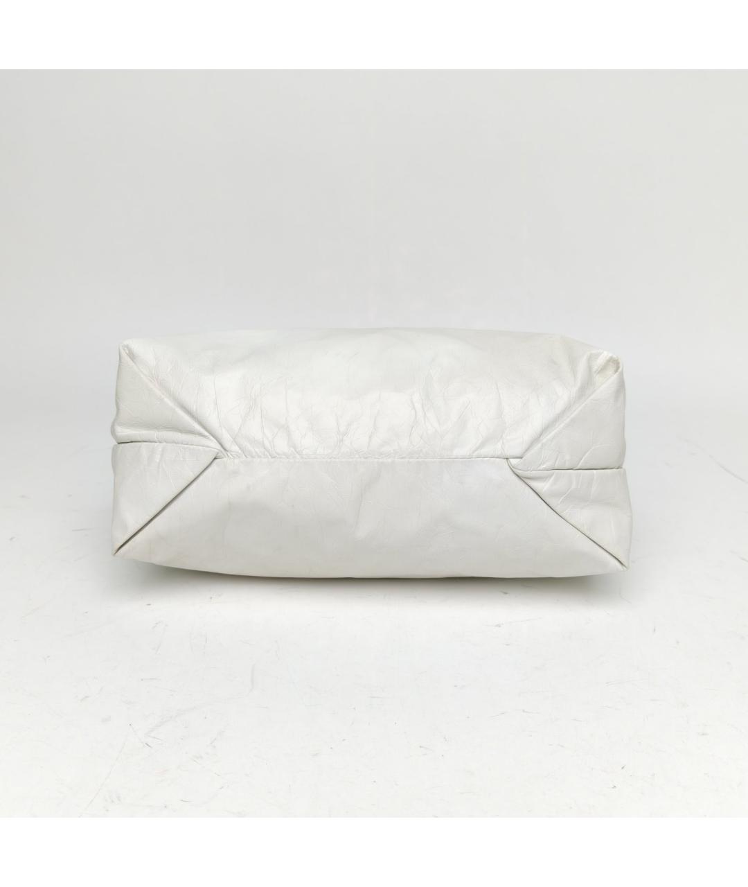 BALENCIAGA Белая кожаная сумка через плечо, фото 6