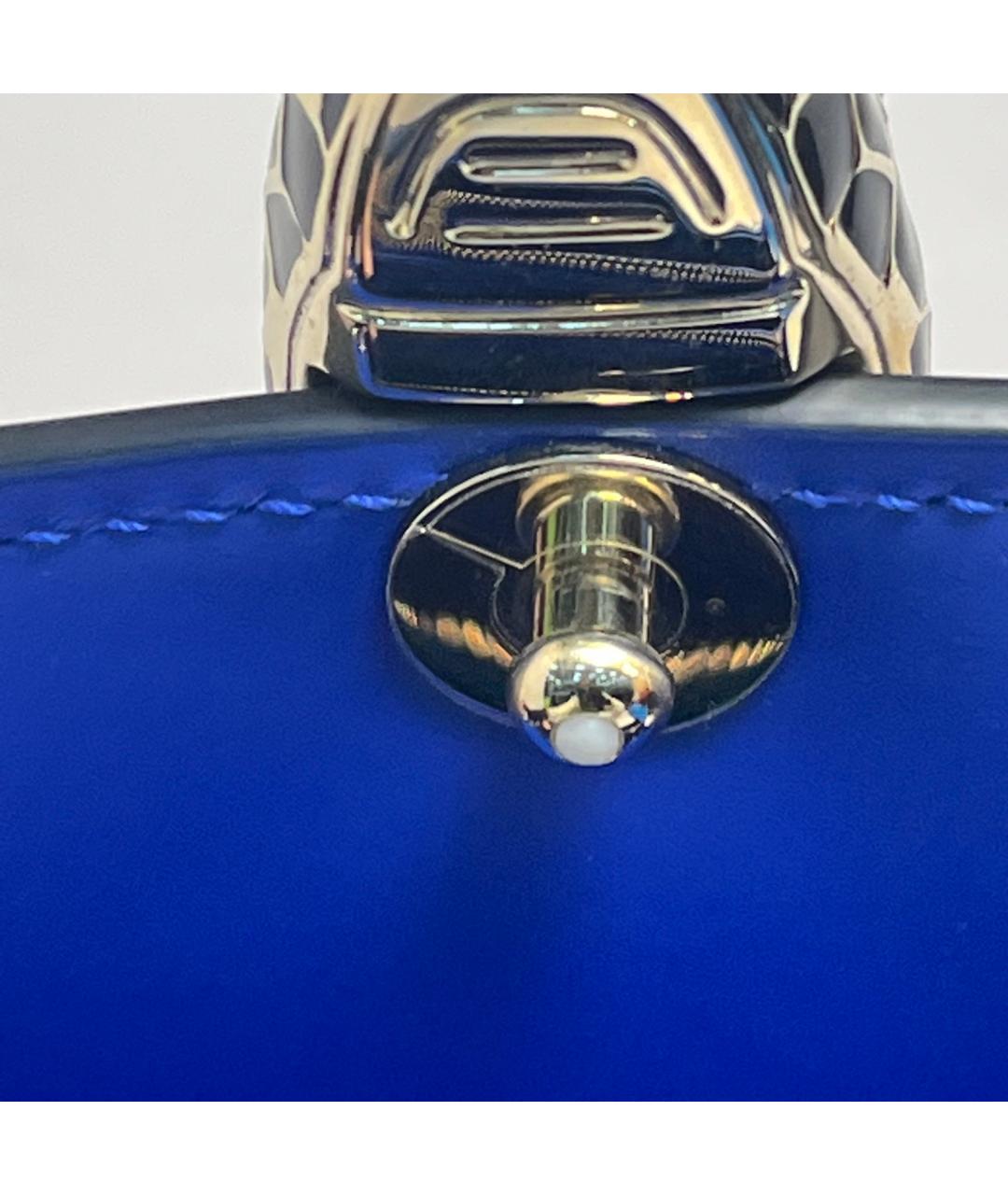 BVLGARI Синяя кожаная сумка через плечо, фото 9