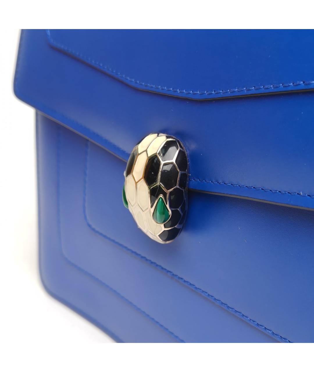 BVLGARI Синяя кожаная сумка через плечо, фото 4