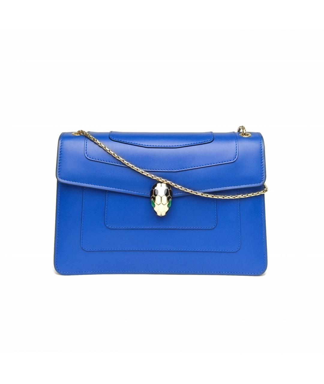 BVLGARI Синяя кожаная сумка через плечо, фото 2