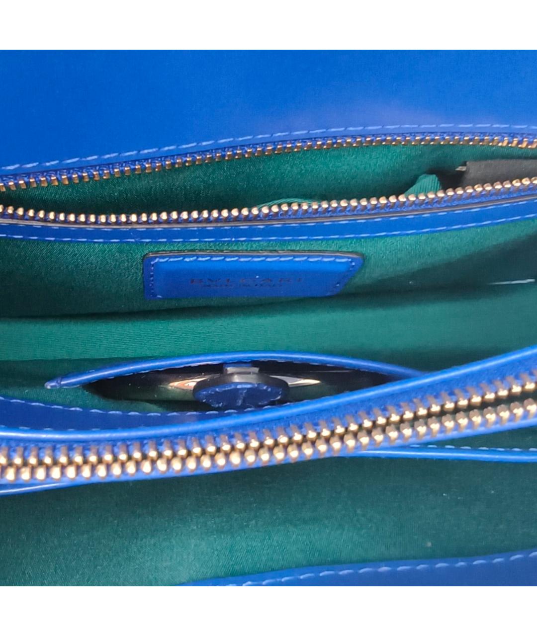 BVLGARI Синяя кожаная сумка через плечо, фото 7