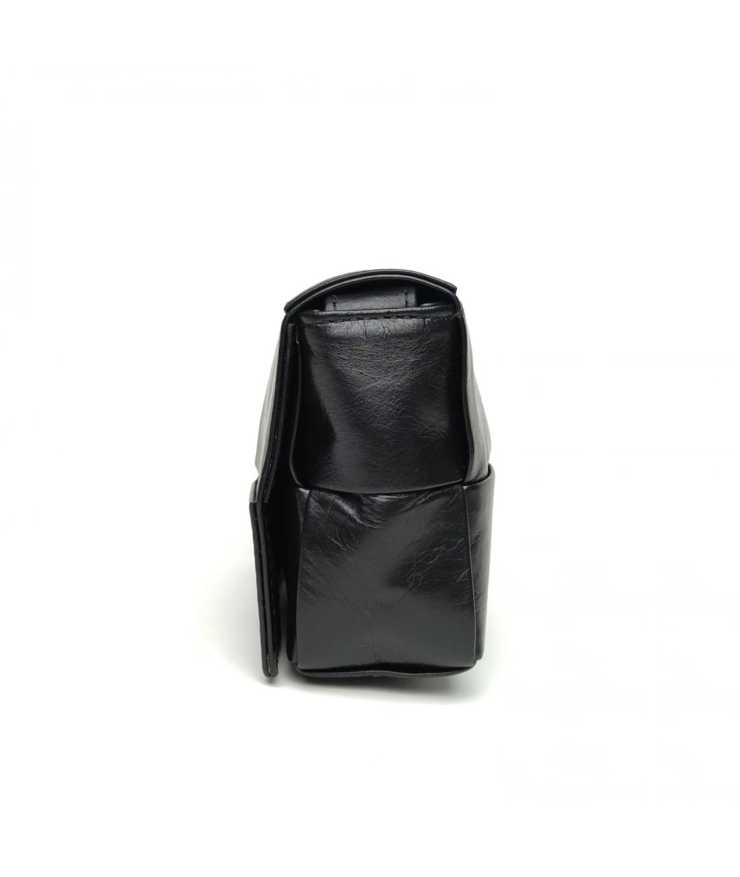 BOTTEGA VENETA Черная сумка через плечо из лакированной кожи, фото 3