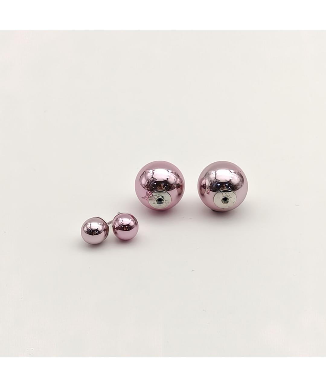 CHRISTIAN DIOR Розовые металлические серьги, фото 6