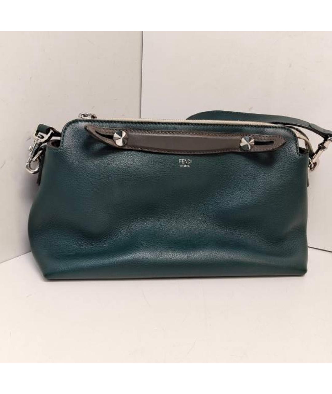 FENDI Зеленая кожаная сумка через плечо, фото 8
