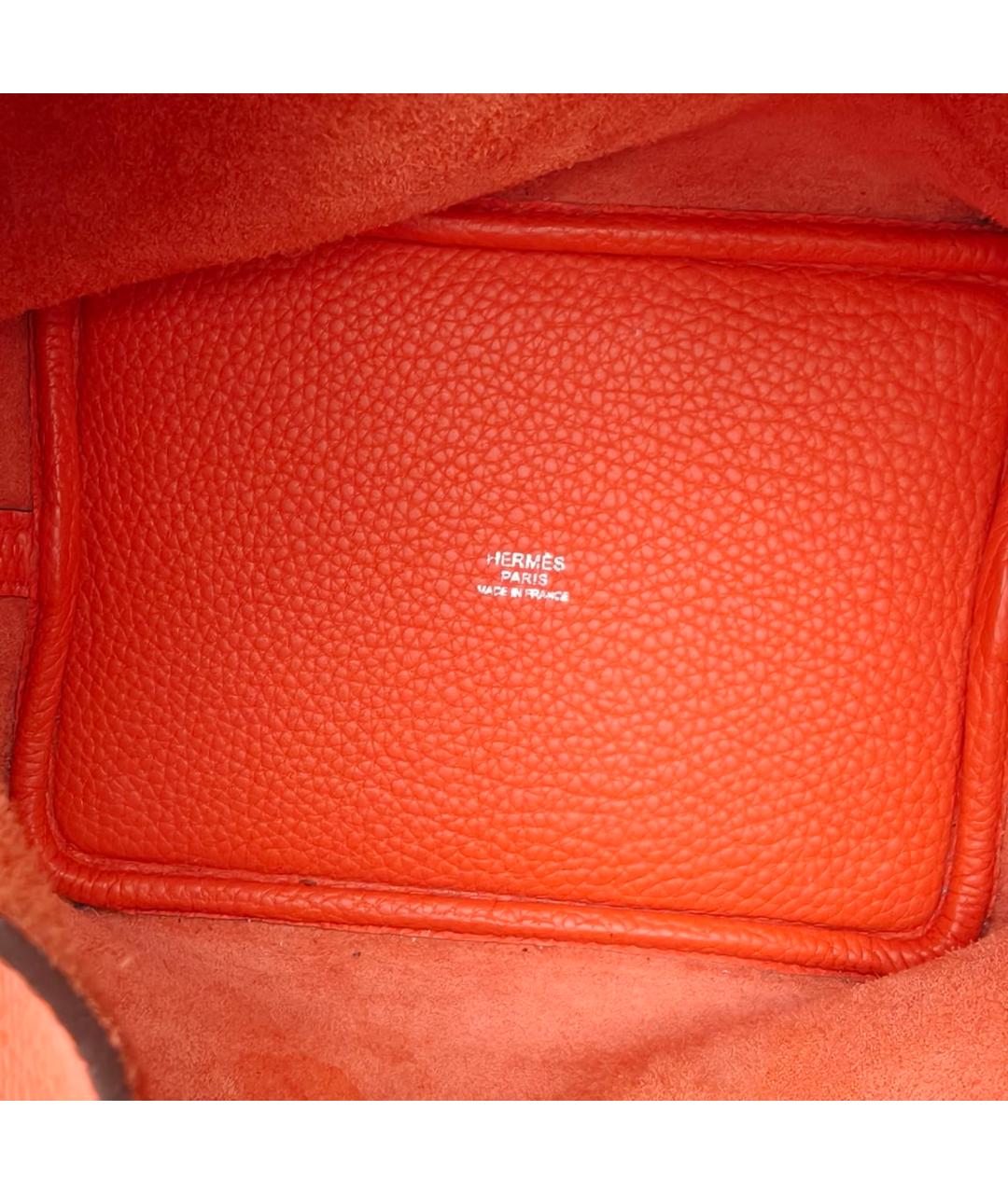 HERMES Оранжевая кожаная сумка через плечо, фото 7