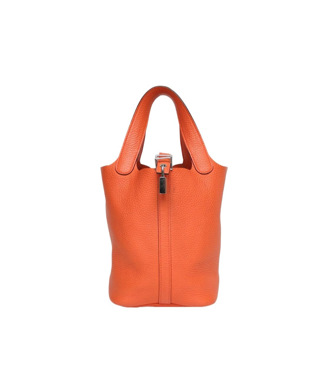 HERMES Оранжевая кожаная сумка через плечо, фото 9