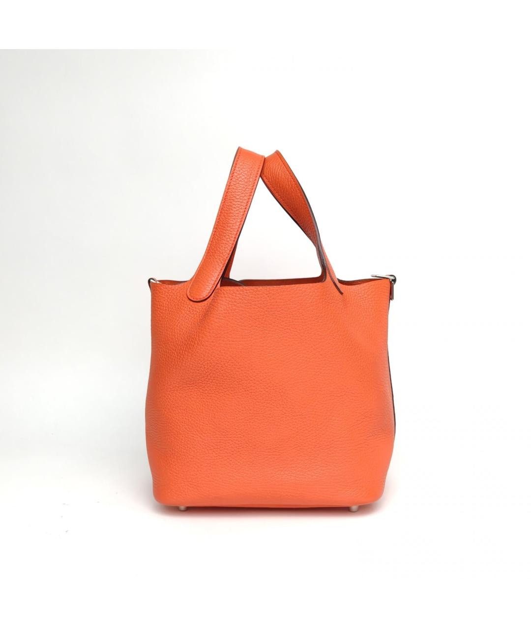 HERMES Оранжевая кожаная сумка через плечо, фото 5