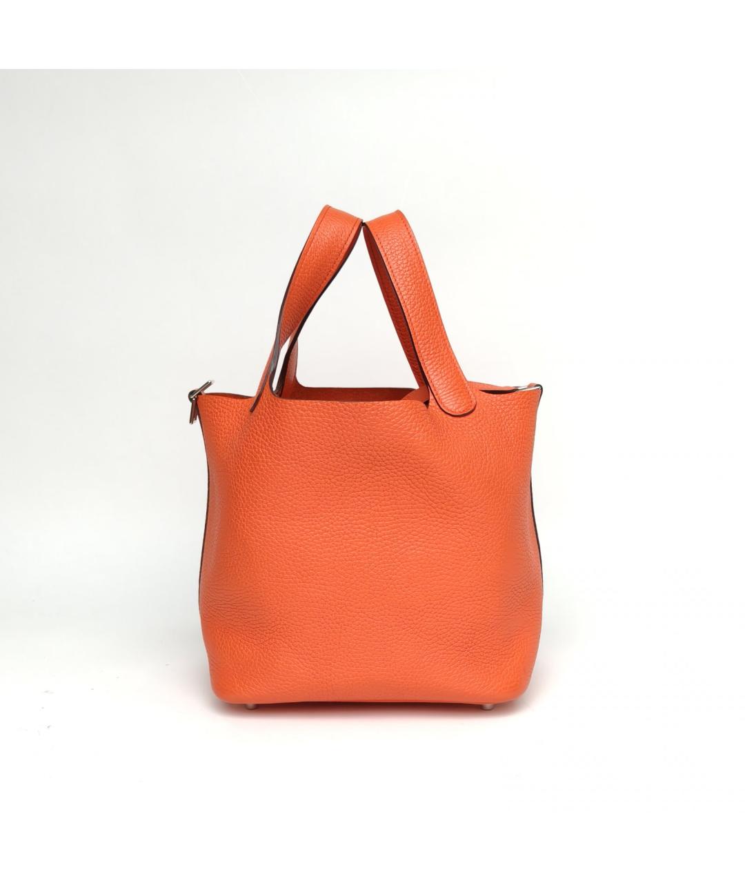 HERMES Оранжевая кожаная сумка через плечо, фото 3