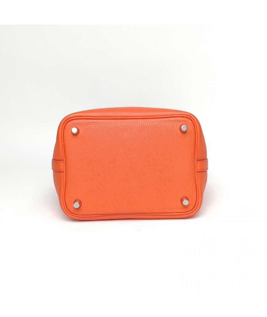 HERMES Оранжевая кожаная сумка через плечо, фото 6