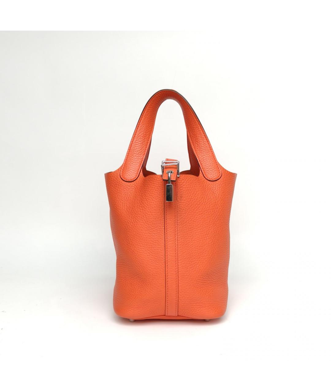 HERMES Оранжевая кожаная сумка через плечо, фото 2