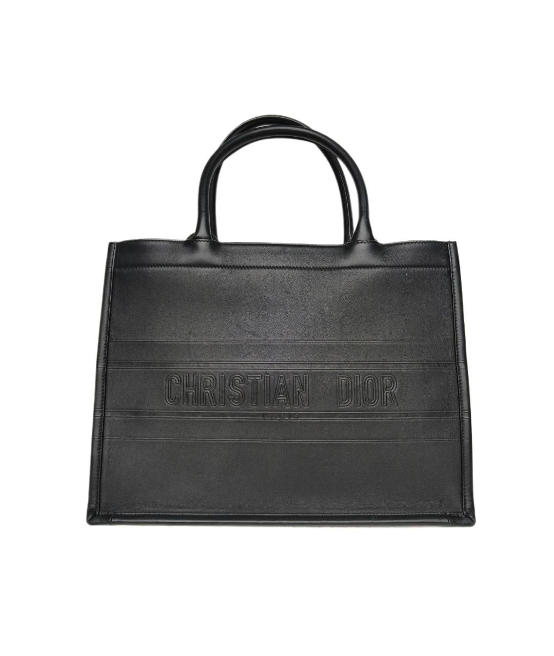 CHRISTIAN DIOR Черная кожаная сумка с короткими ручками, фото 9