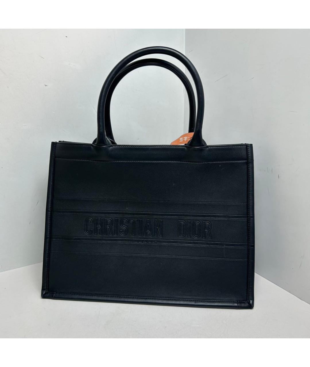 CHRISTIAN DIOR Черная кожаная сумка с короткими ручками, фото 8