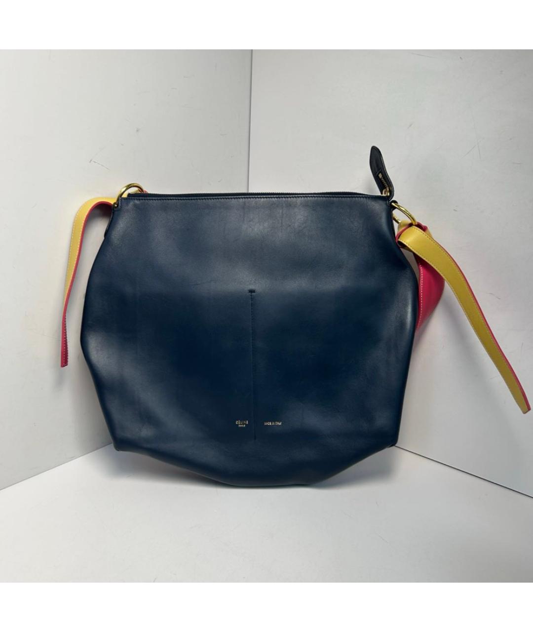 CELINE Темно-синяя кожаная сумка через плечо, фото 8