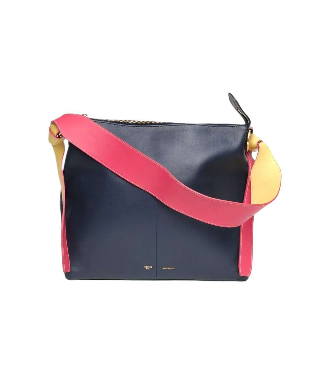 CELINE Темно-синяя кожаная сумка через плечо, фото 10