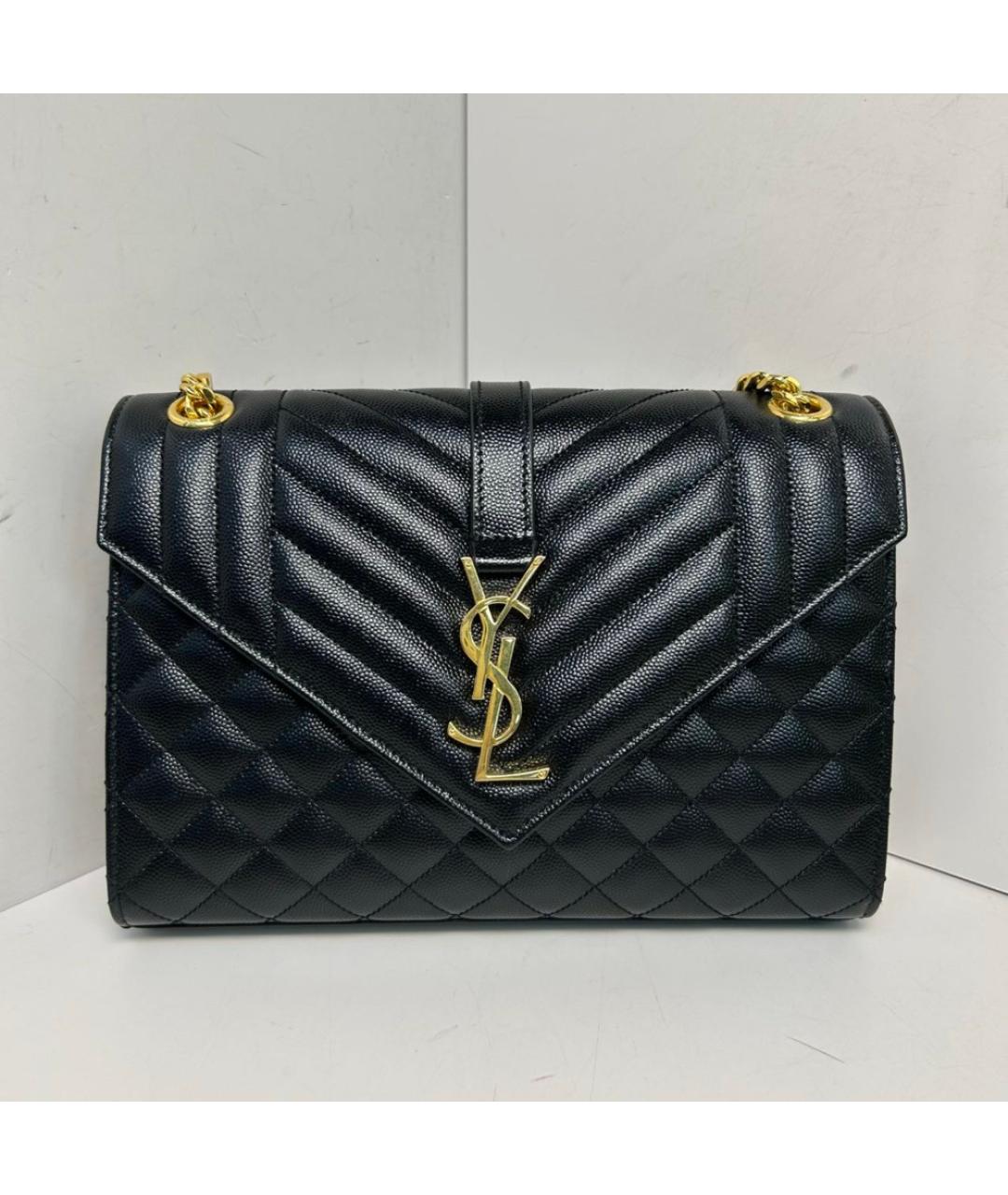 SAINT LAURENT Черная кожаная сумка через плечо, фото 9