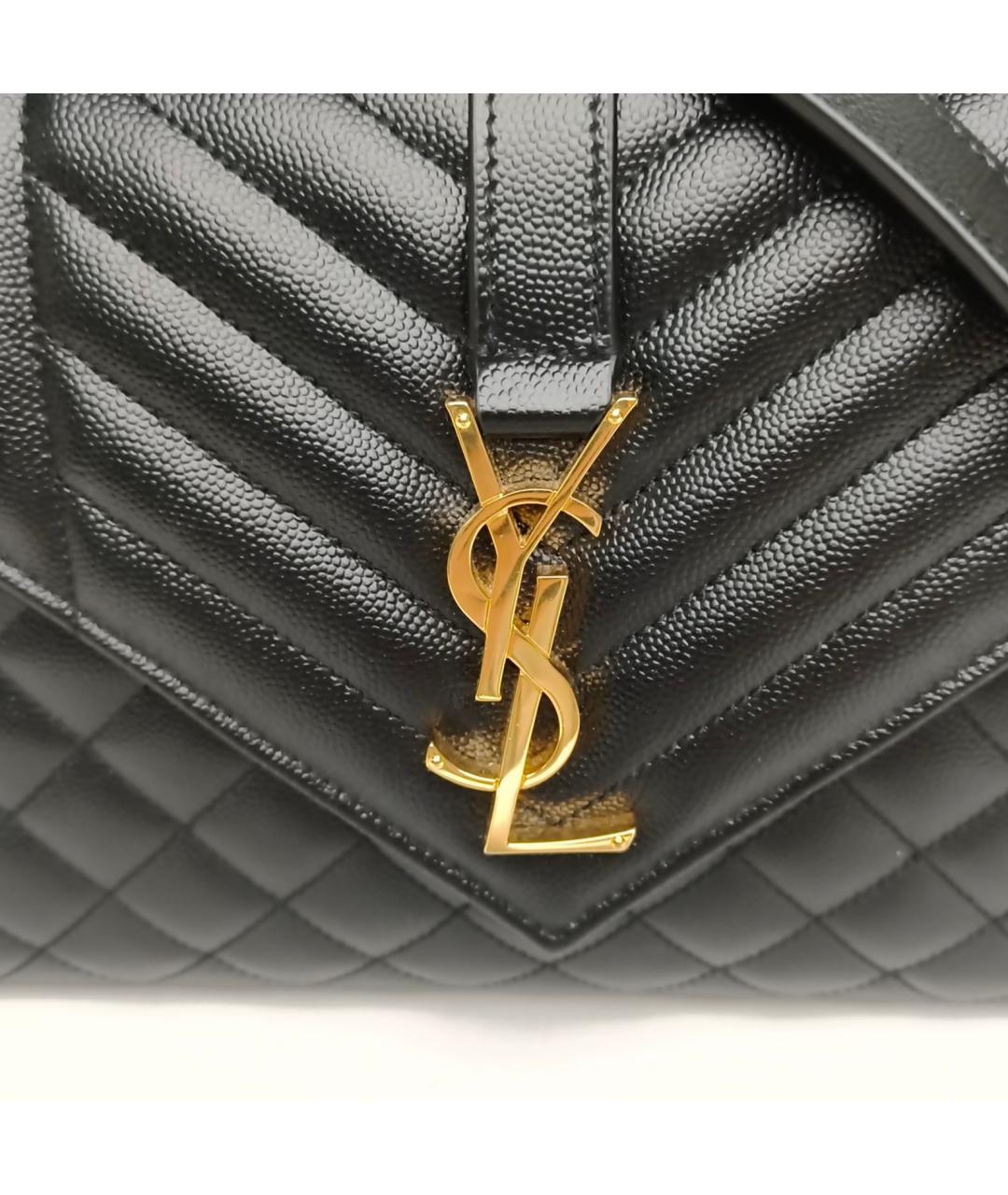 SAINT LAURENT Черная кожаная сумка через плечо, фото 8