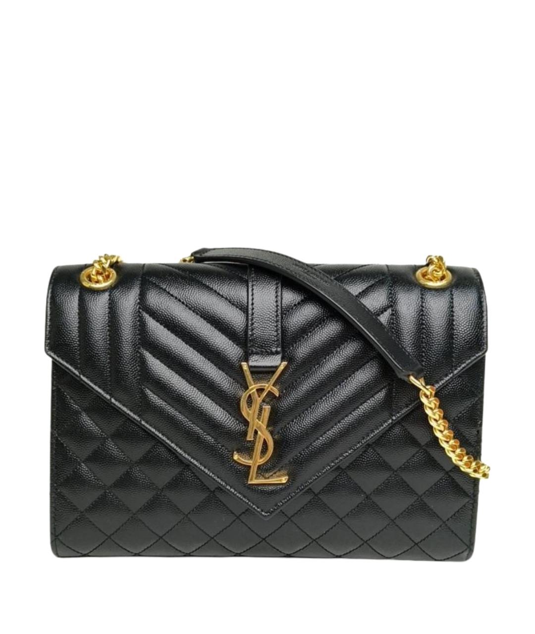 SAINT LAURENT Черная кожаная сумка через плечо, фото 1