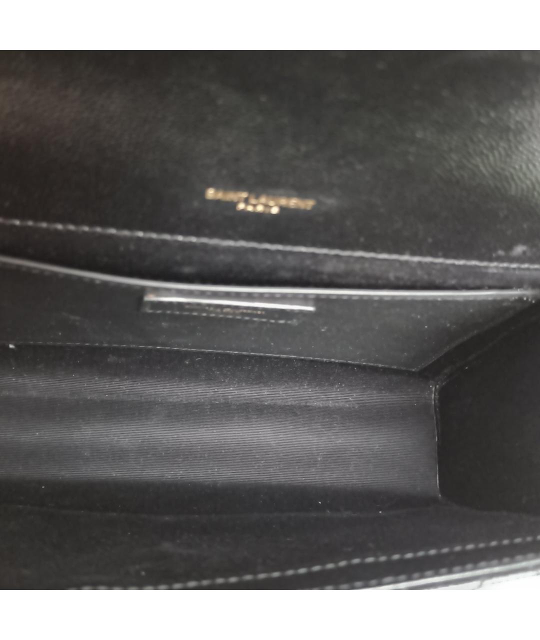 SAINT LAURENT Черная кожаная сумка через плечо, фото 7