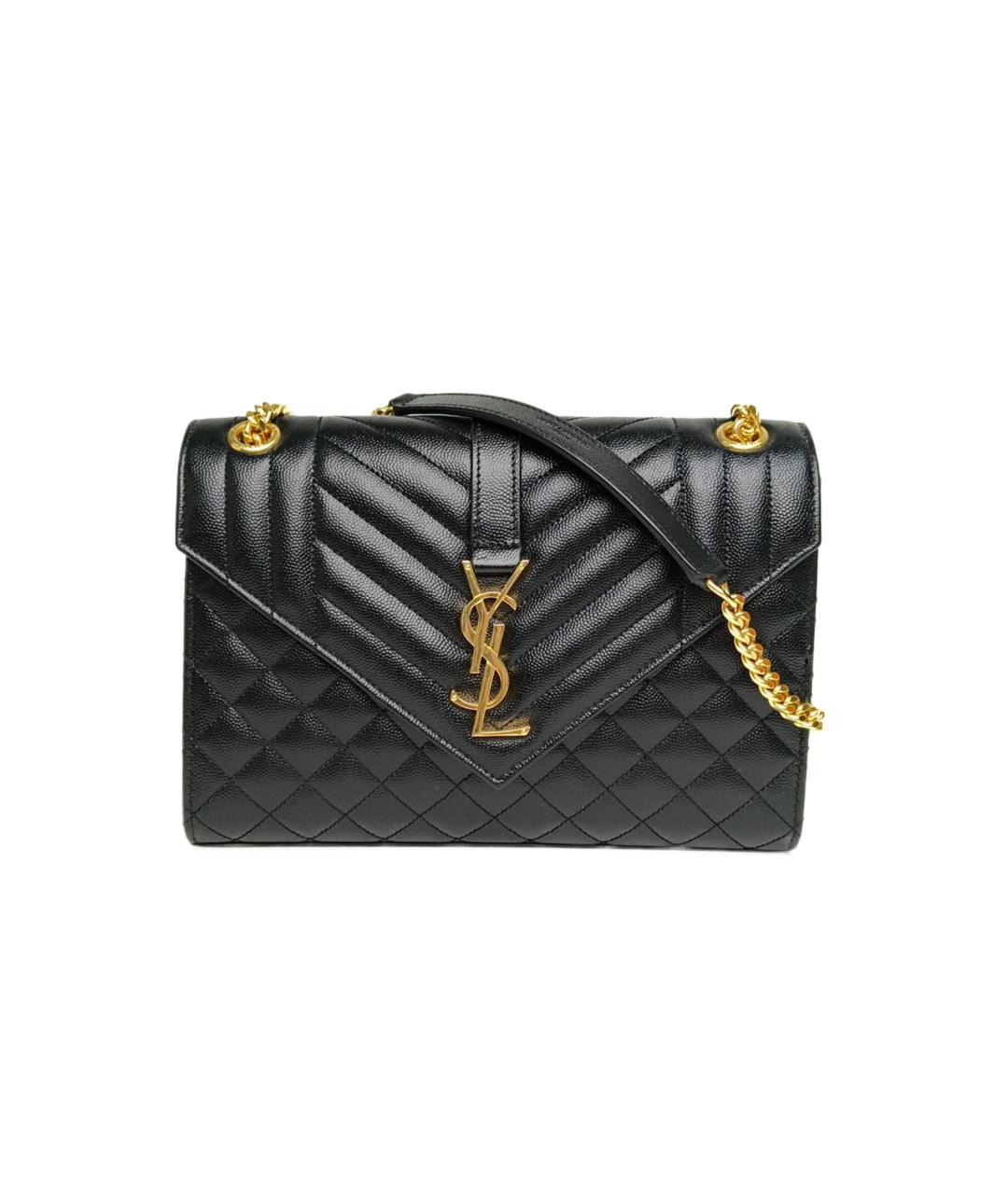 SAINT LAURENT Черная кожаная сумка через плечо, фото 10
