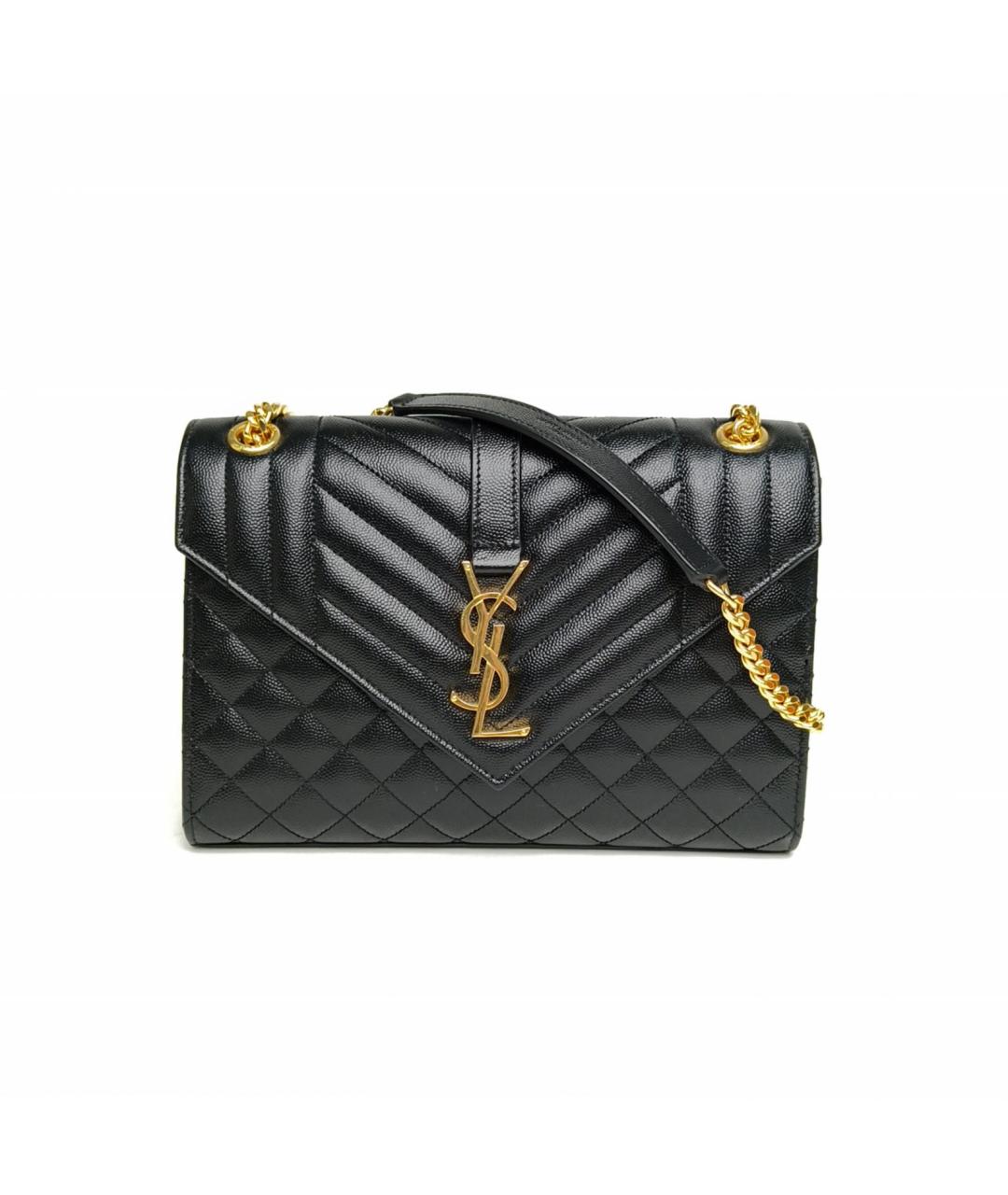 SAINT LAURENT Черная кожаная сумка через плечо, фото 2