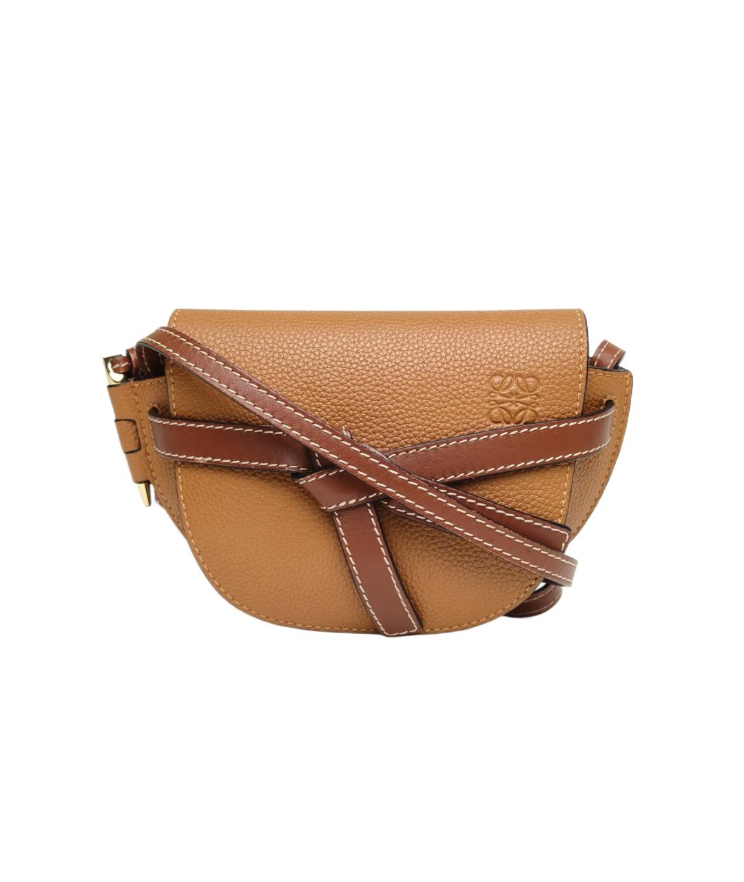 LOEWE Коричневая кожаная сумка через плечо, фото 10