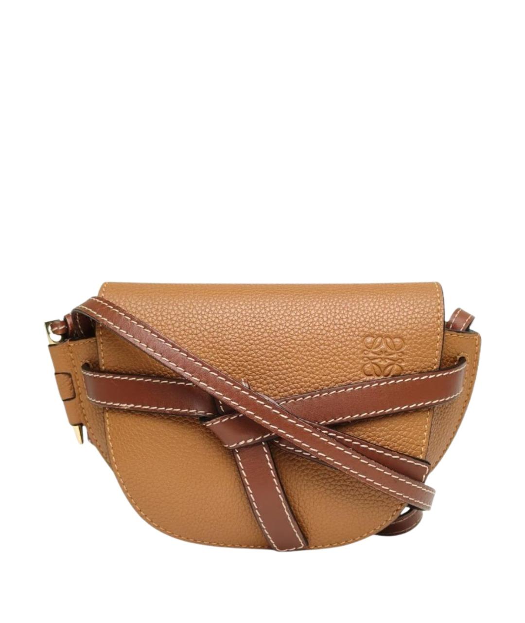 LOEWE Коричневая кожаная сумка через плечо, фото 1