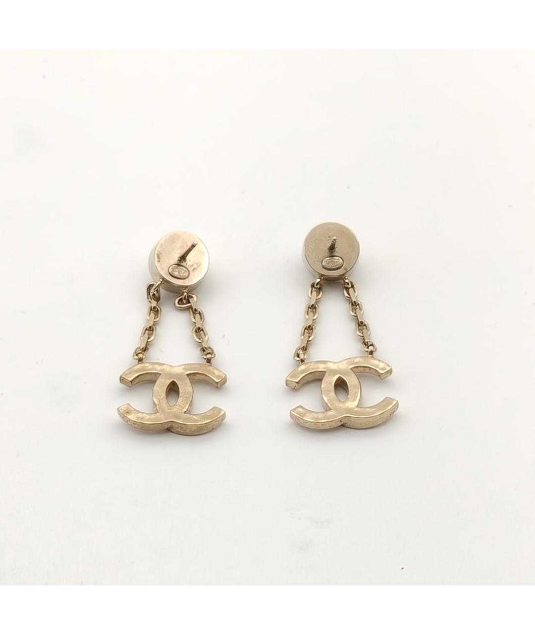 CHANEL Золотые металлические серьги, фото 5