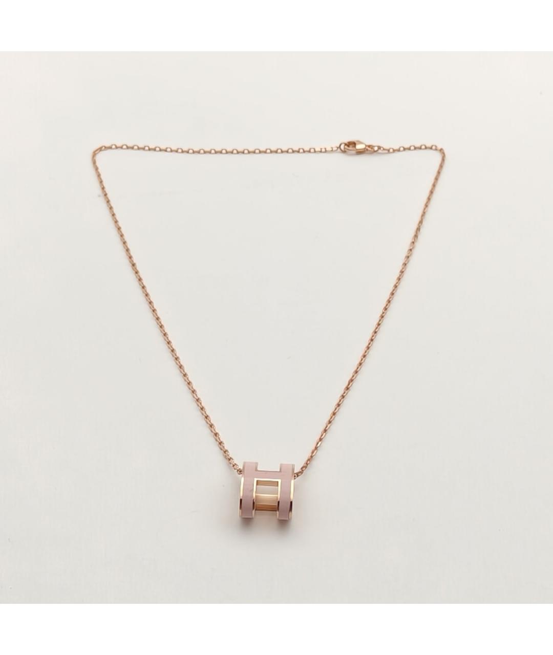 HERMES Розовая металлическая подвеска, фото 6