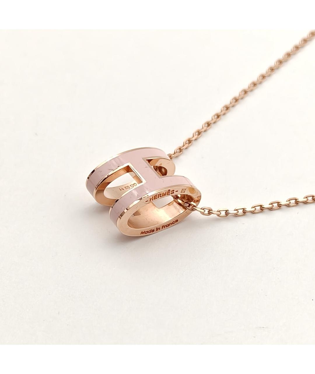 HERMES Розовая металлическая подвеска, фото 4