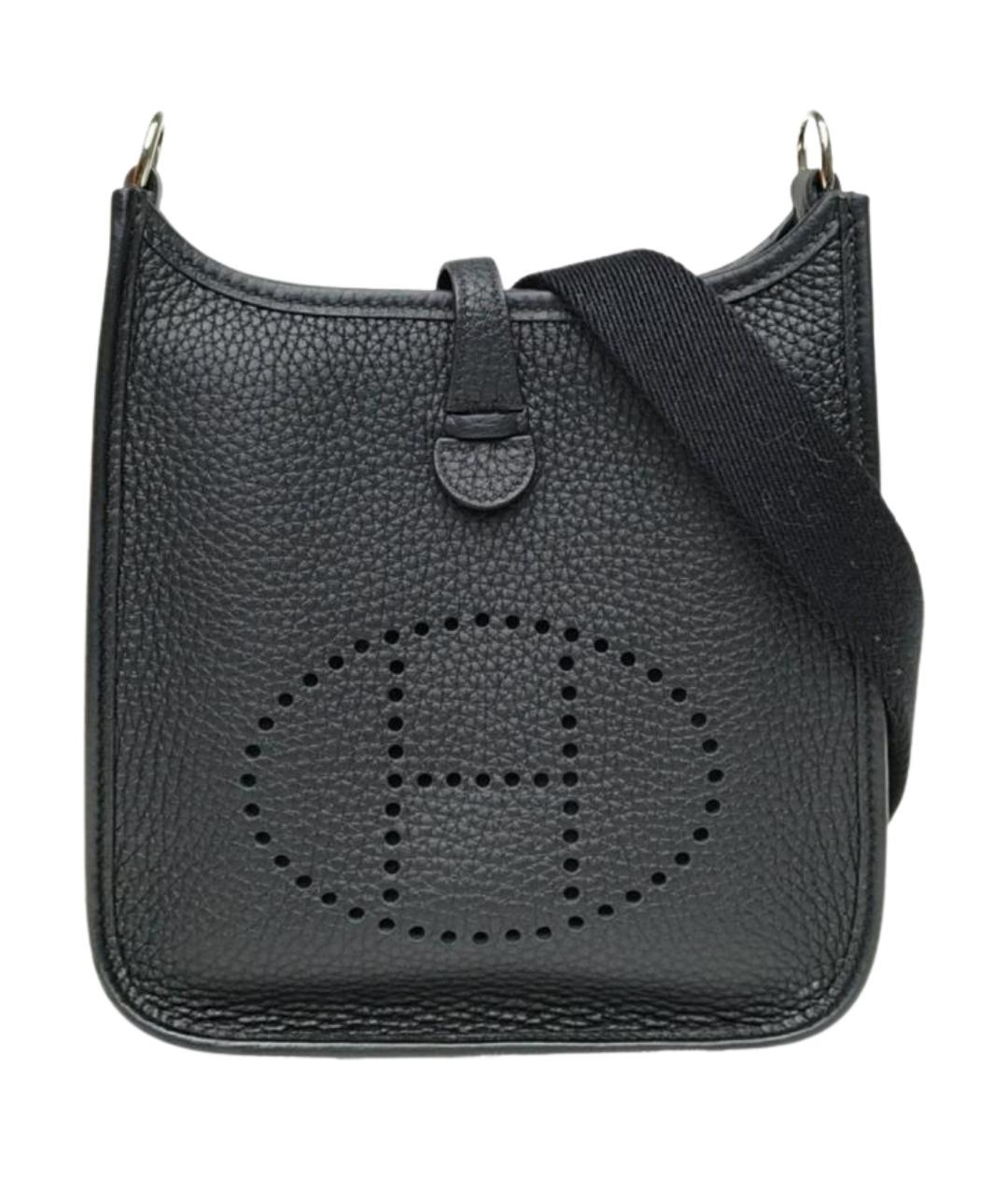 HERMES Черная кожаная сумка через плечо, фото 1