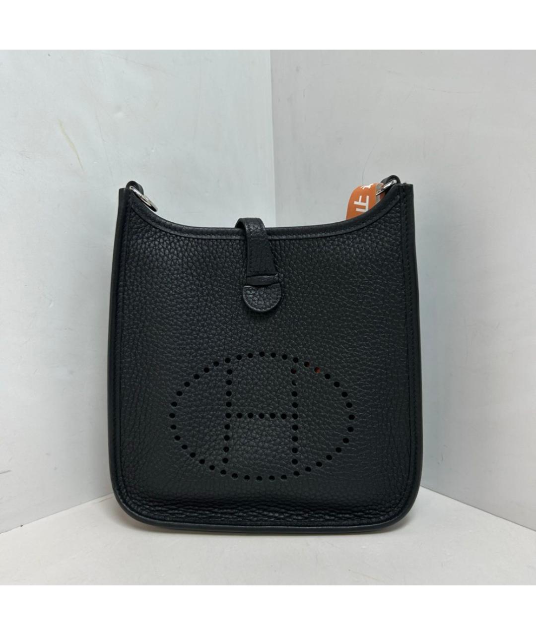 HERMES Черная кожаная сумка через плечо, фото 8