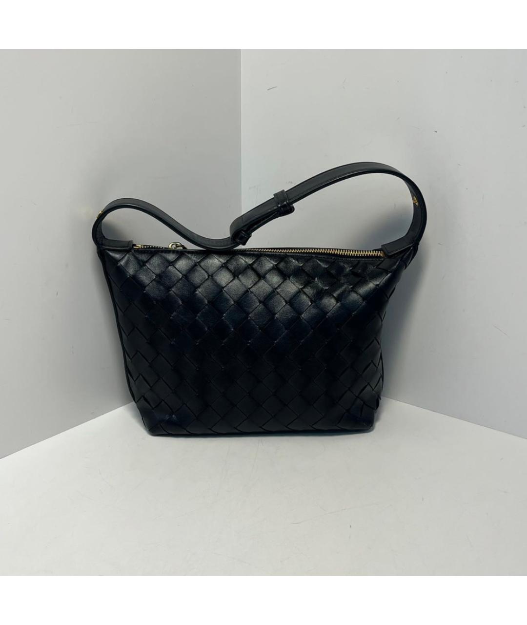 BOTTEGA VENETA Черная кожаная сумка через плечо, фото 8