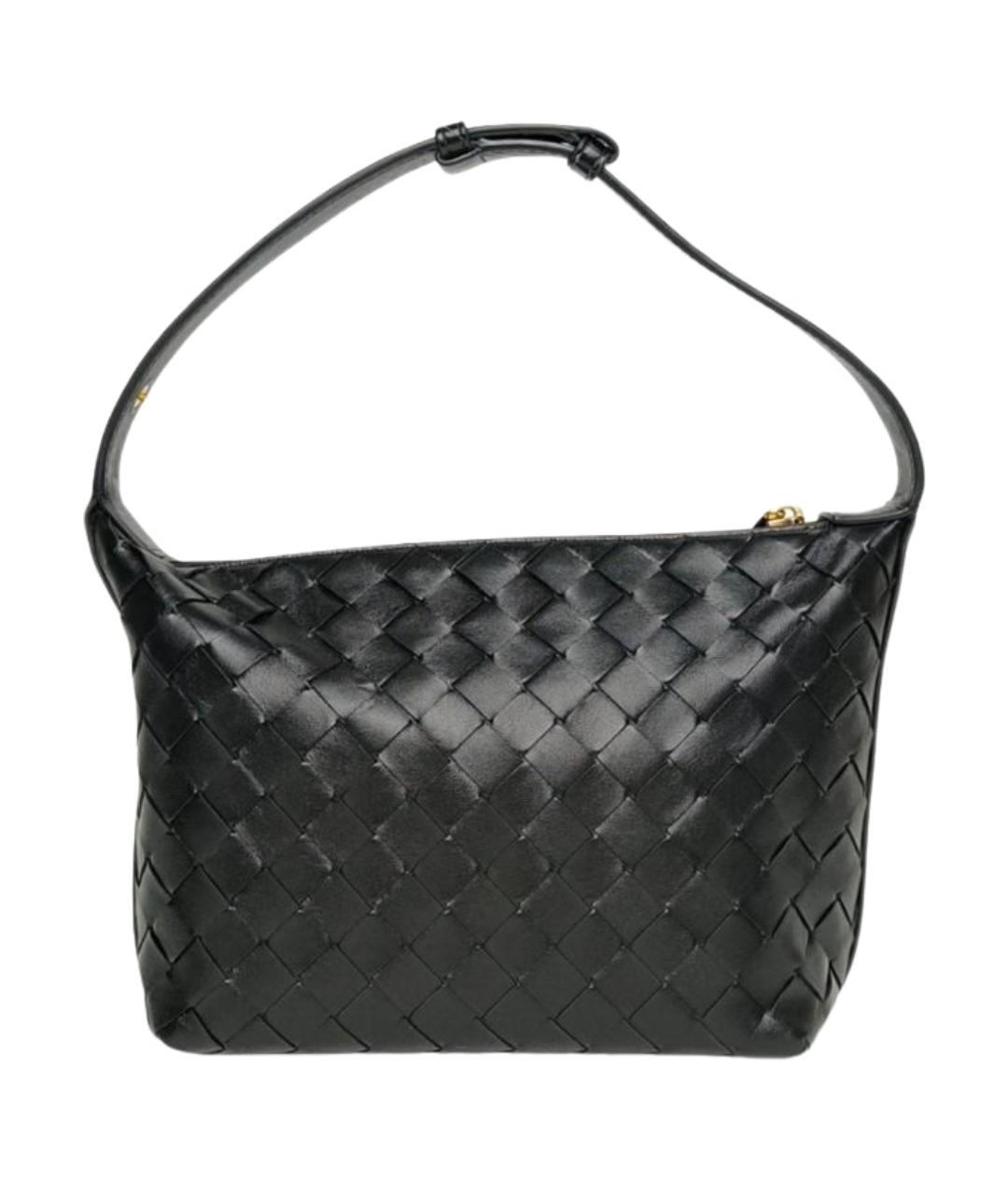 BOTTEGA VENETA Черная кожаная сумка через плечо, фото 1