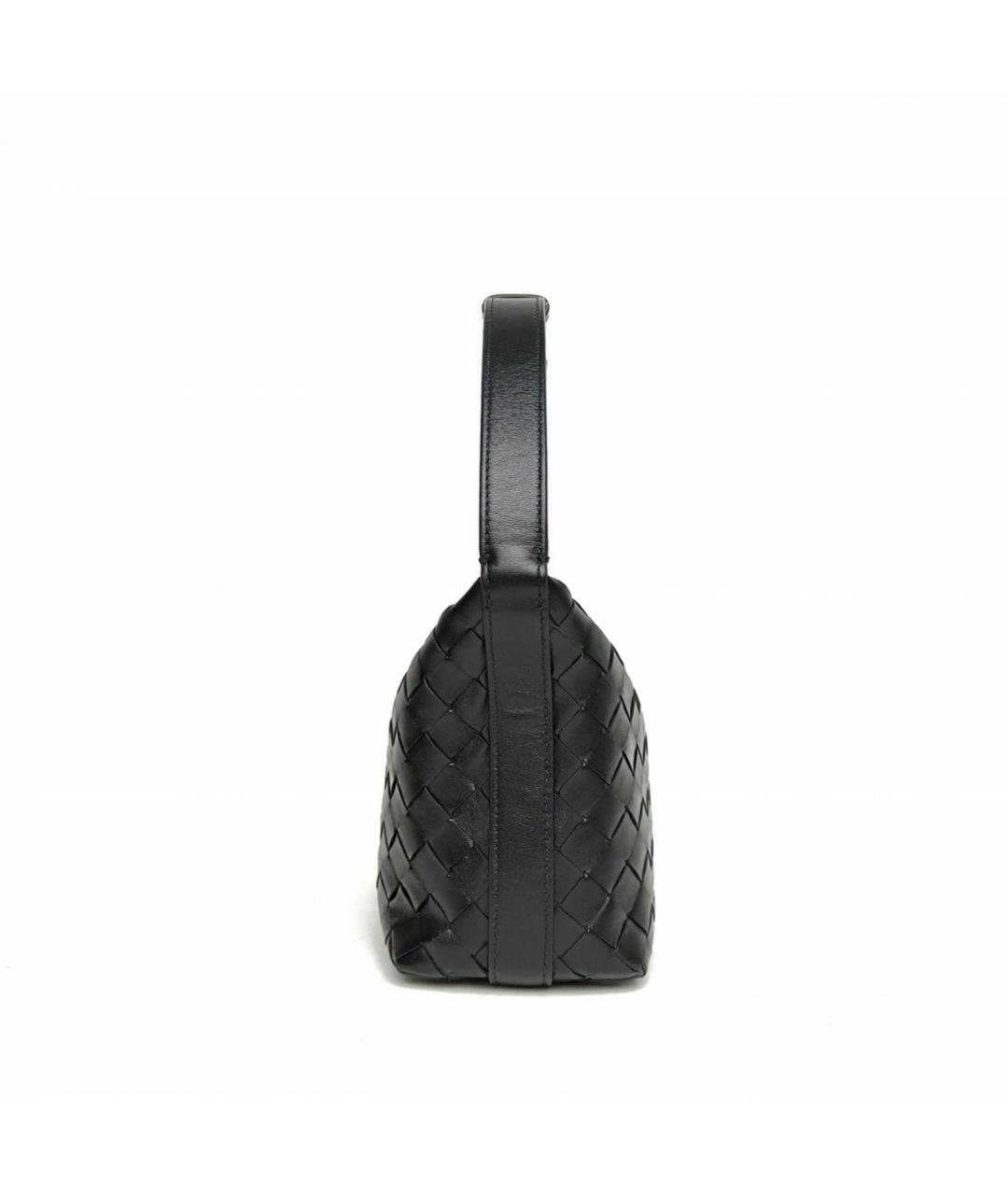 BOTTEGA VENETA Черная кожаная сумка через плечо, фото 5